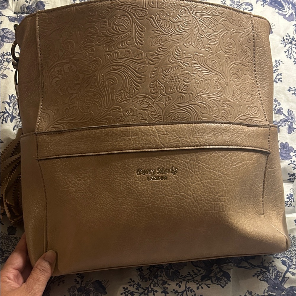 Chic Beige Embossed Tote Bag